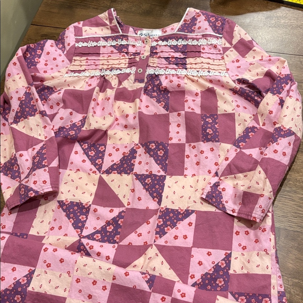 Silverts Women’s Open Back Adaptive Hospital Nightgown Large Cotton